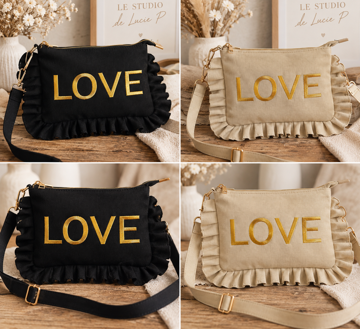 Sac bandoulière Katia- pochette bandoulière coton côtelé