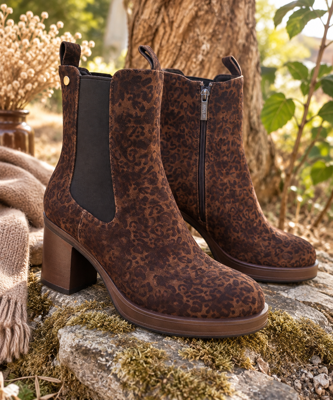 Bottines Léopard Chocolat
