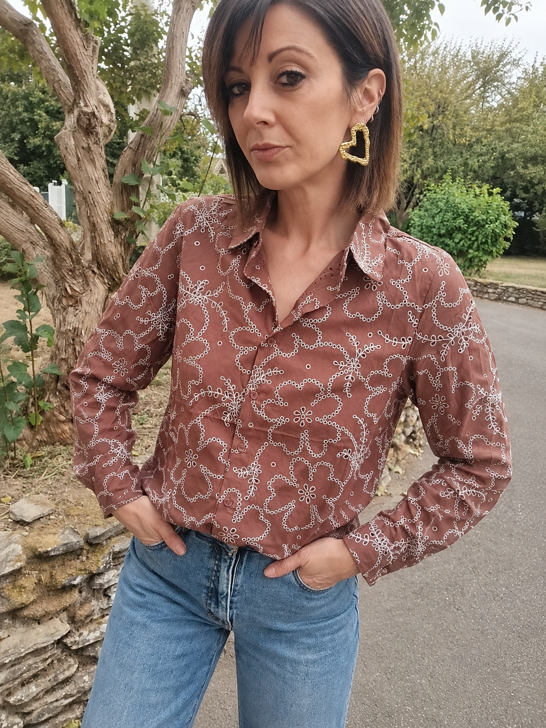 Chemise brodée « Nola » 🤎