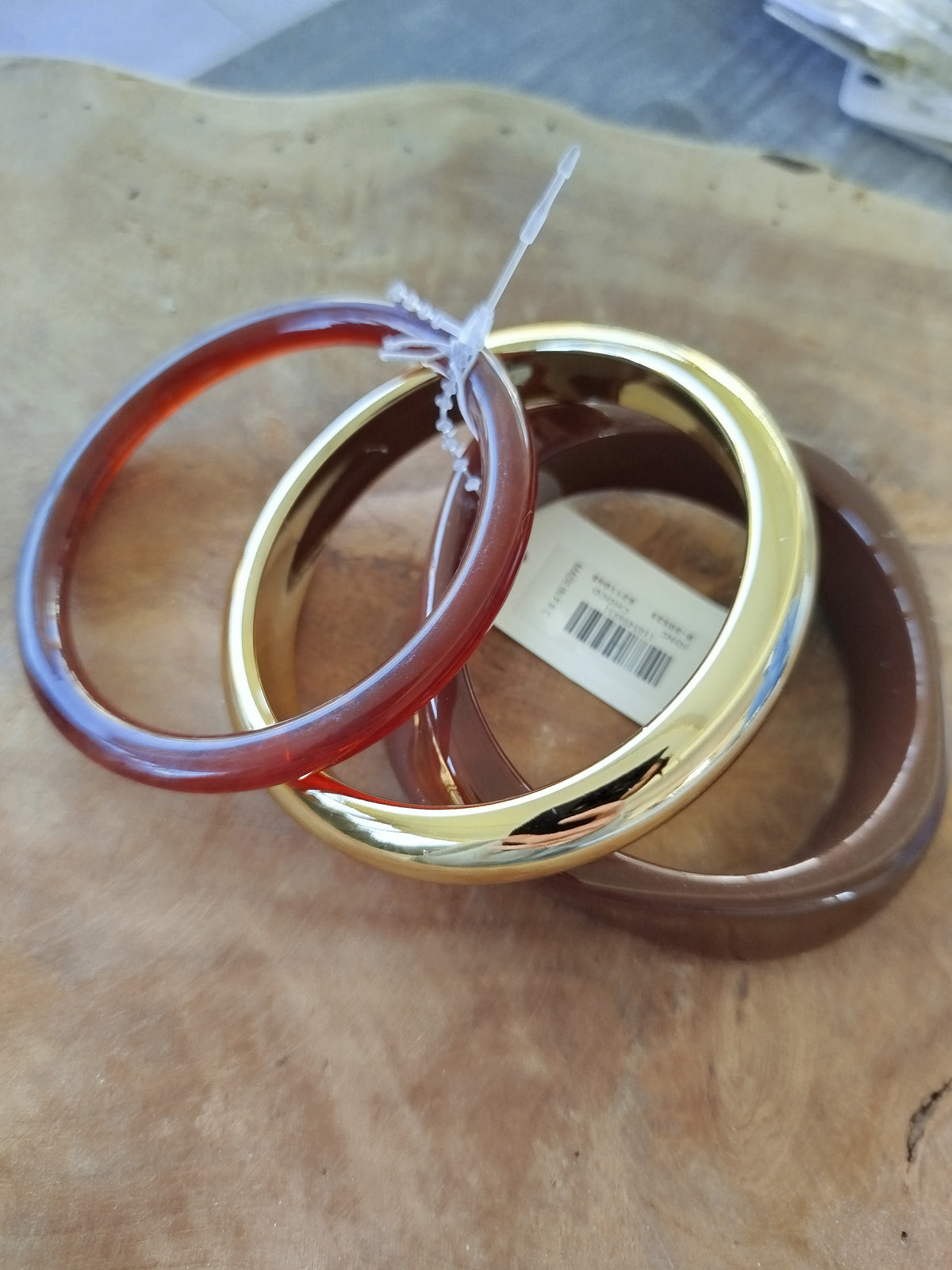 Trio de bracelets Alba Bordeau/marron – Joncs femme