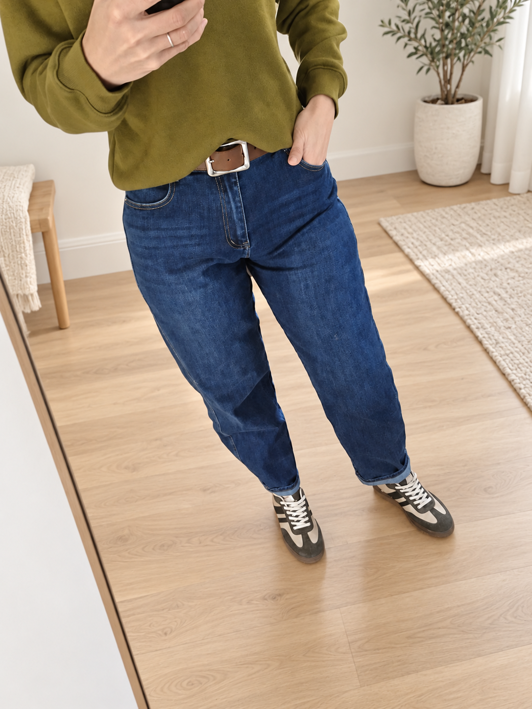 Jean ballon femme Romy avec ceinture – Du 40 au 48