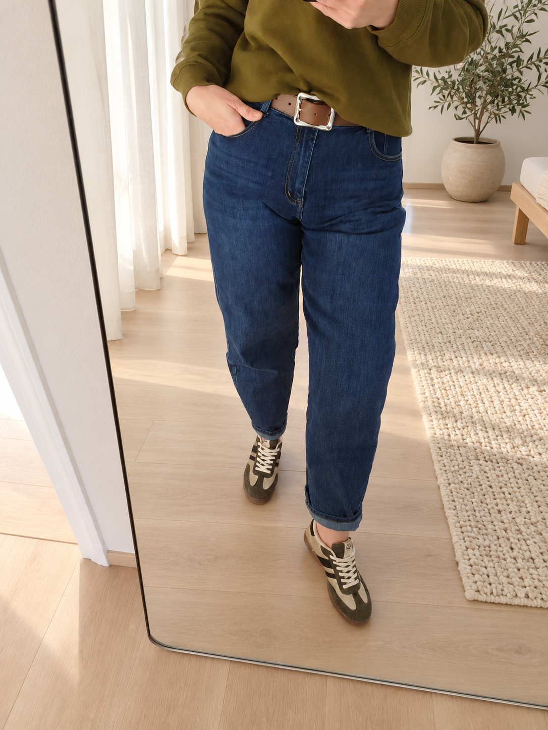 Jean ballon femme Romy avec ceinture – Du 40 au 48
