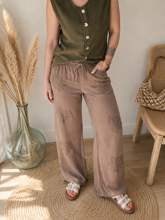 Blouse Talia- Blouse sans manches kaki en coton