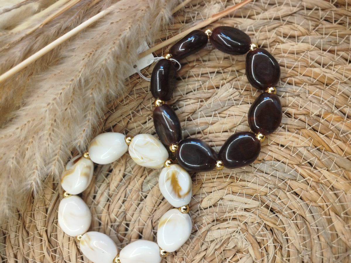 Bracelet Flora – Pierre crème 🤍