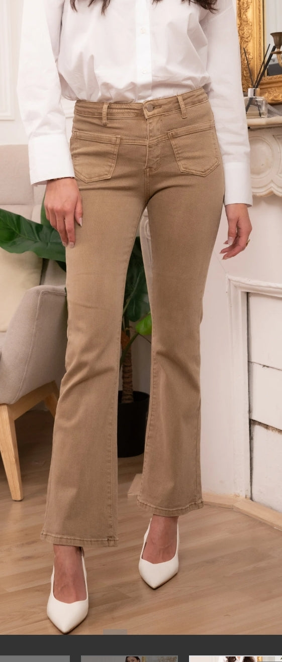 Jeans Orlana beige - Jeans flare