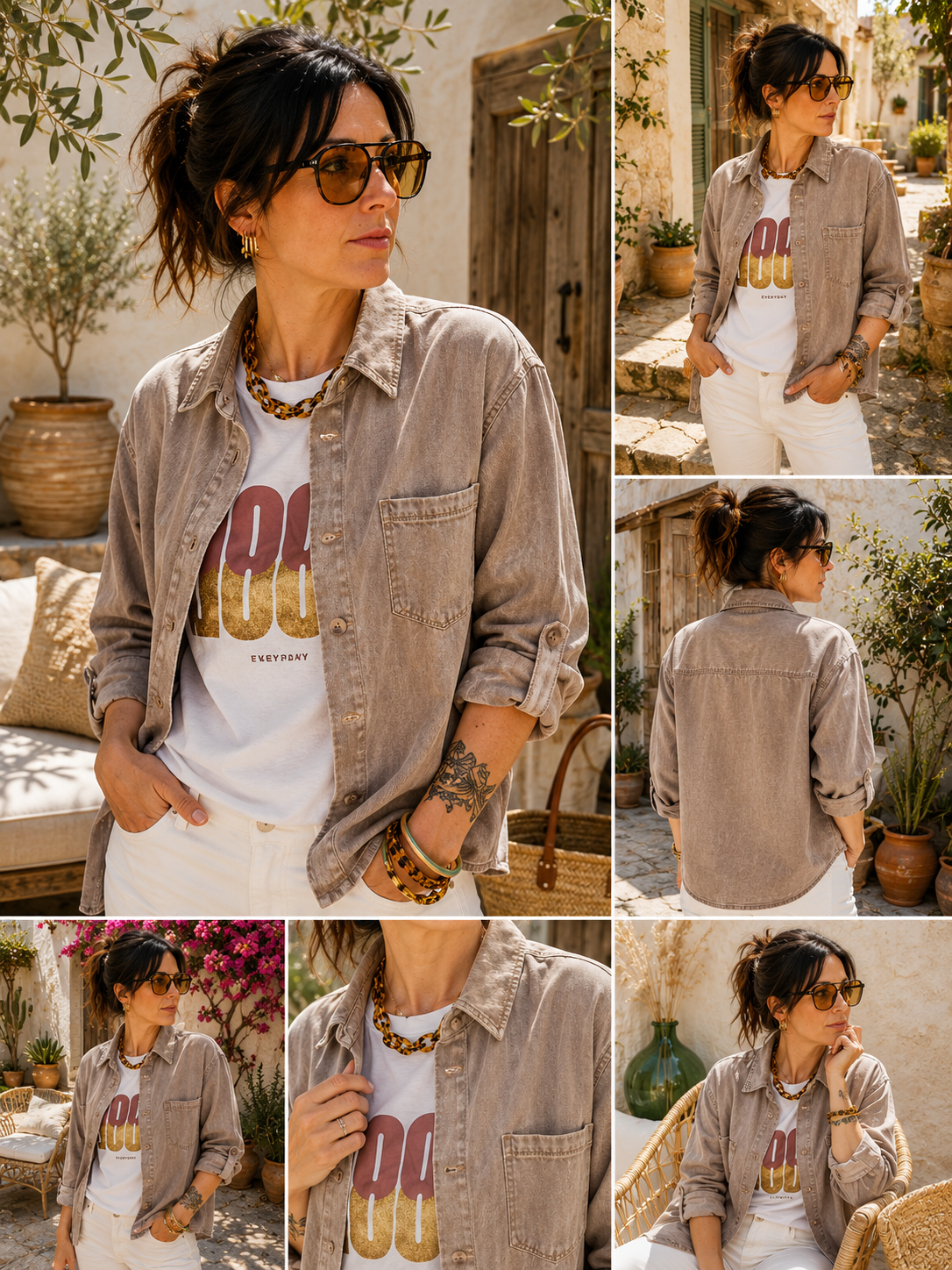 Veste Faustine en jeans delavé chocolat