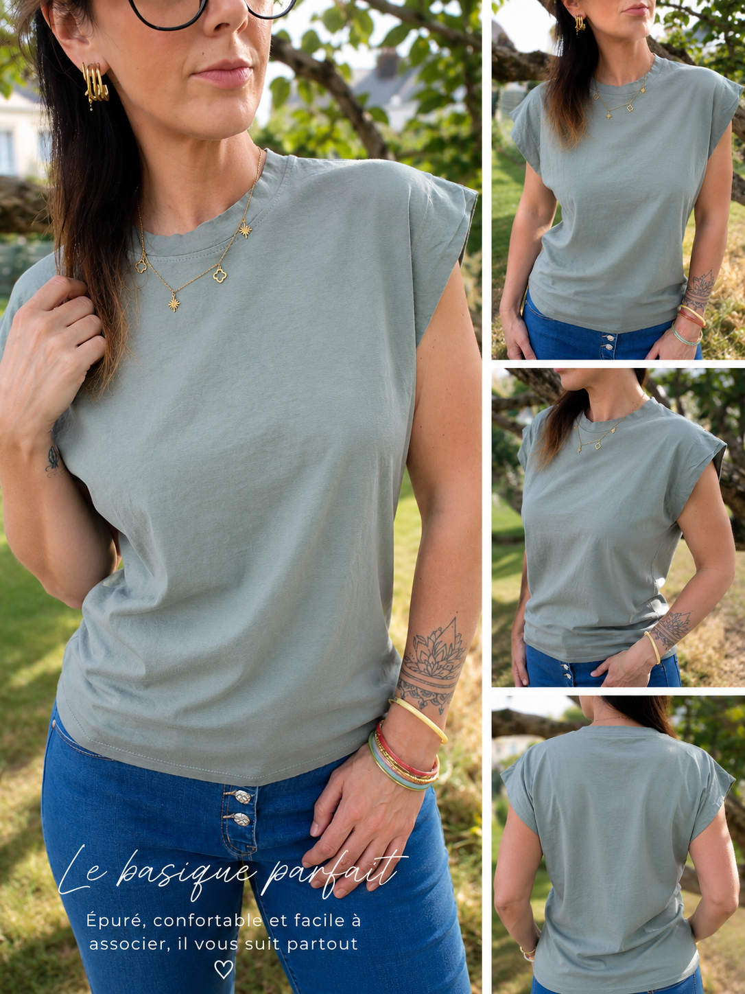 T-shirt kaki Flavie