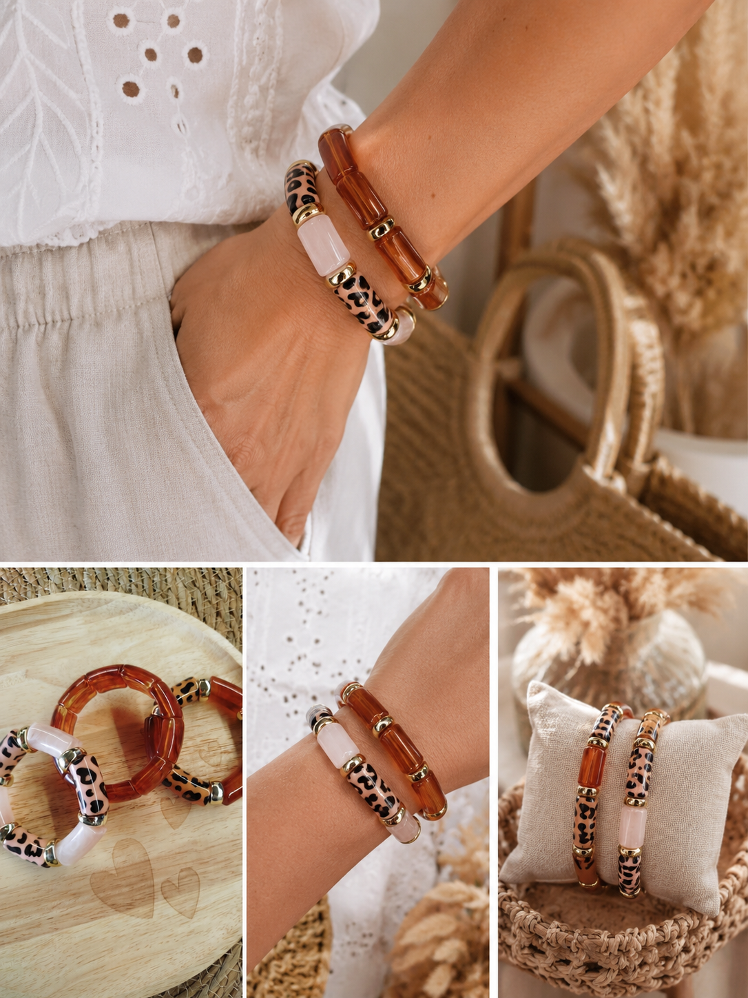 Bracelet Amélie - Bracelet élastique en résine