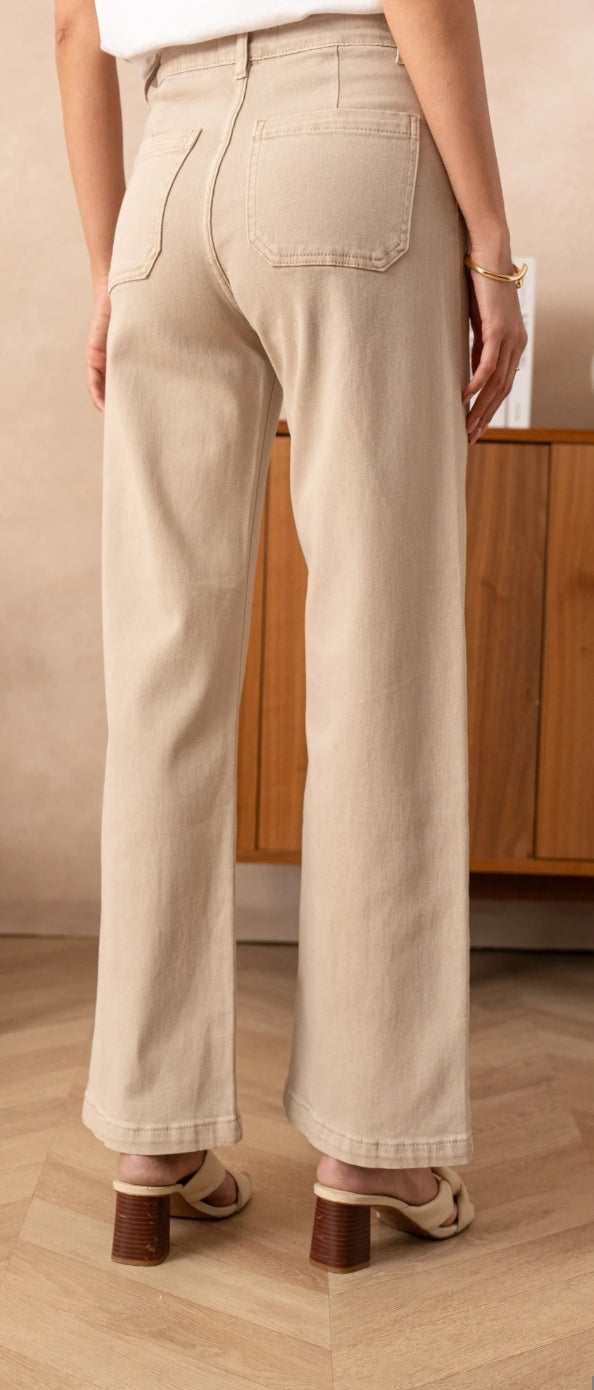 Jeans Odelia beige - Jeans wide leg