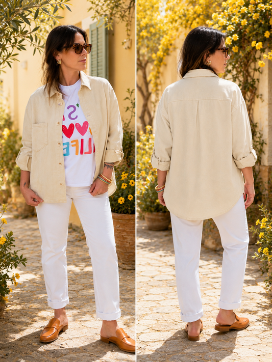 Veste Faustine en jeans delavé jaune