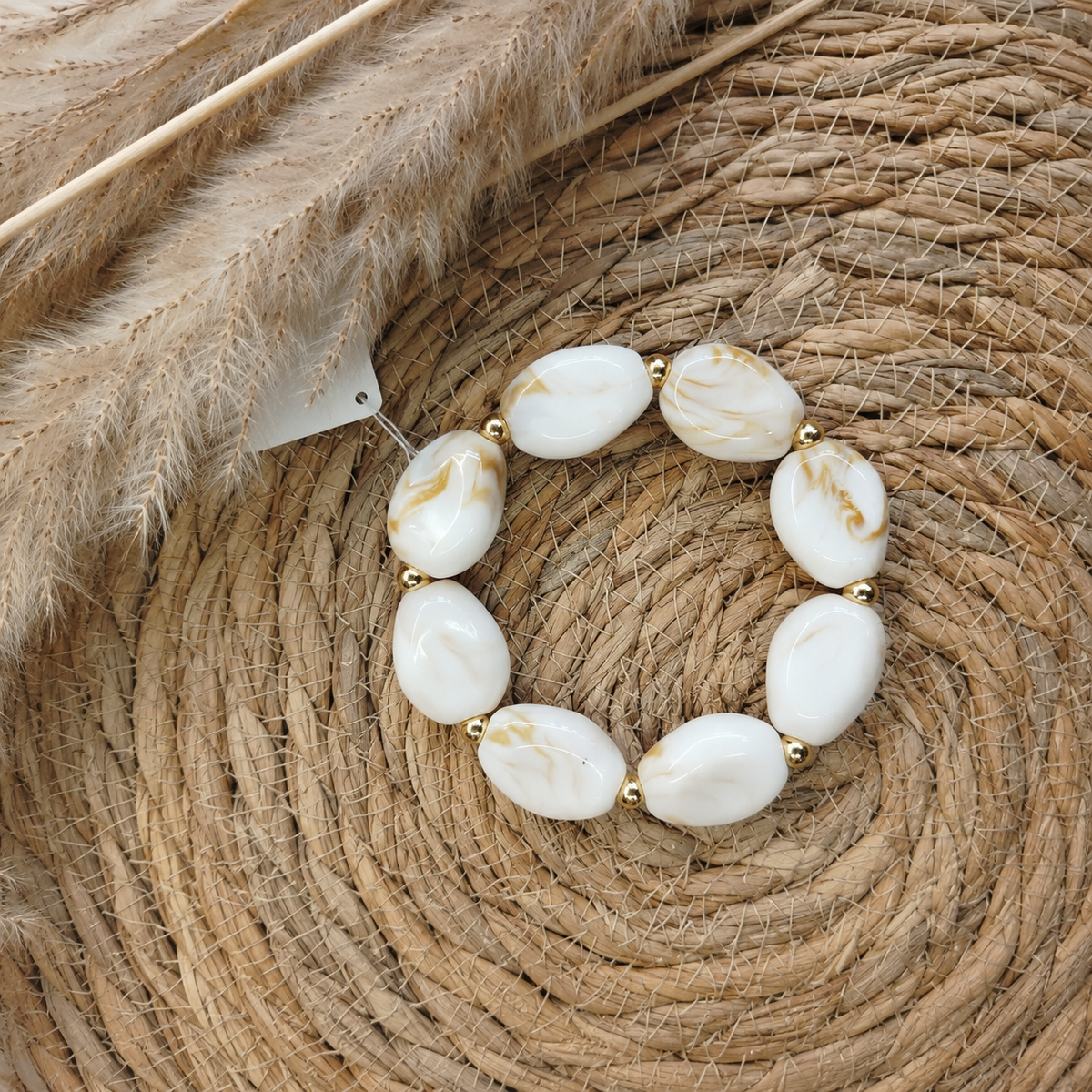 Bracelet Flora – Pierre crème 🤍