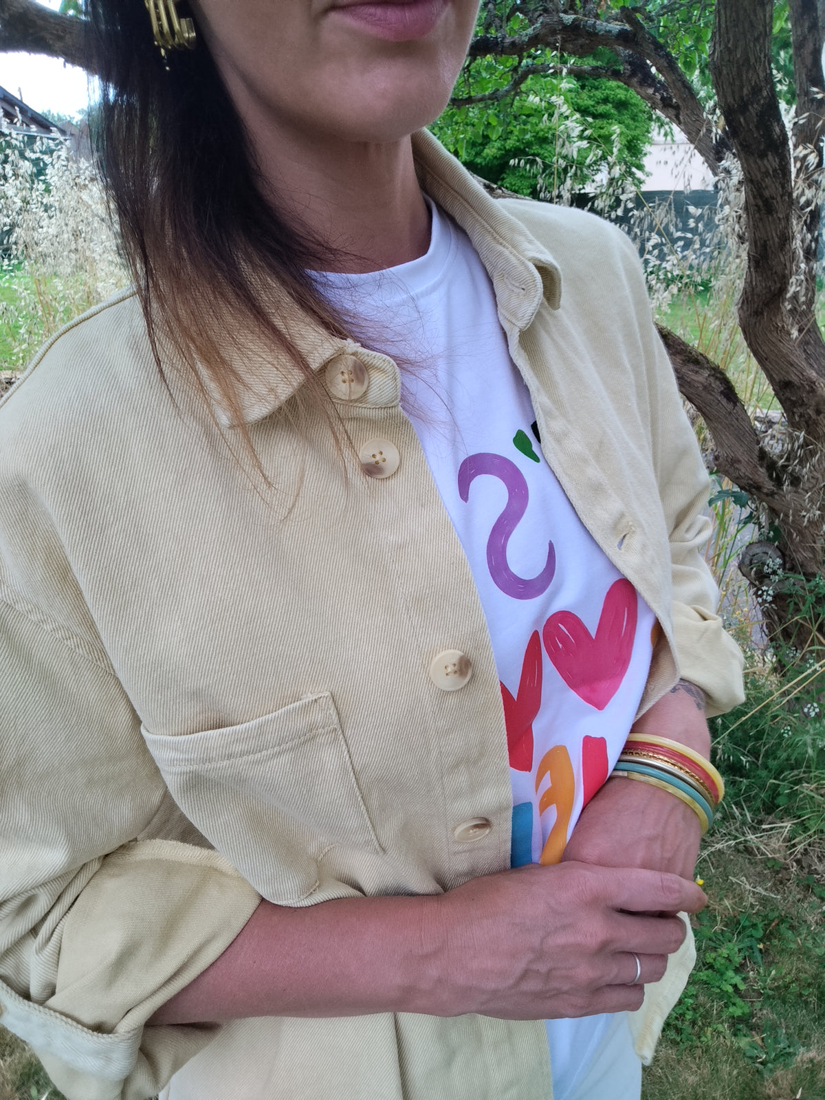 Veste Faustine en jeans delavé jaune
