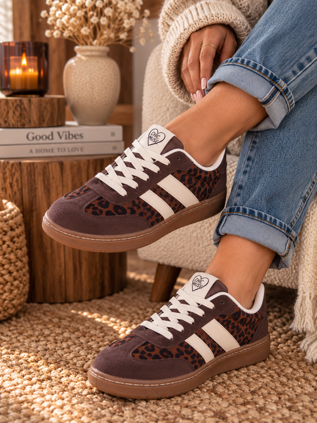 Baskets Léopard – Chocolat