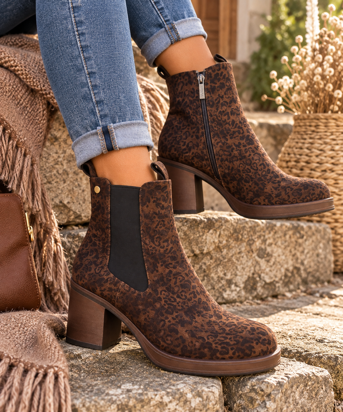 Bottines Léopard Chocolat