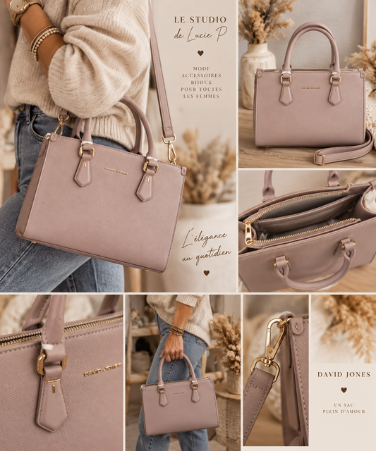 Sac Kenza - sac rose pale David&Jones